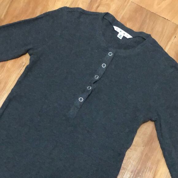 Cabi Gray Ribbed Long Sleeve Top Size Small - Picture 1 of 10
